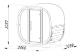 ASTRA Thermo S Glass (2x1,3m|1,1m2|42mm) Thermowood Cubic Outdoor Sauna with Glass Wall