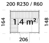 ASTRA M (2x1,6m|1,4m2|42mm) Garden Cubic Sauna