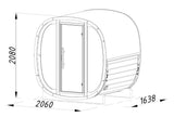 ASTRA Thermo M Glass (2x1,6m|1,4m2|42mm) Thermowood Cubic Outdoor Sauna with Glass Wall
