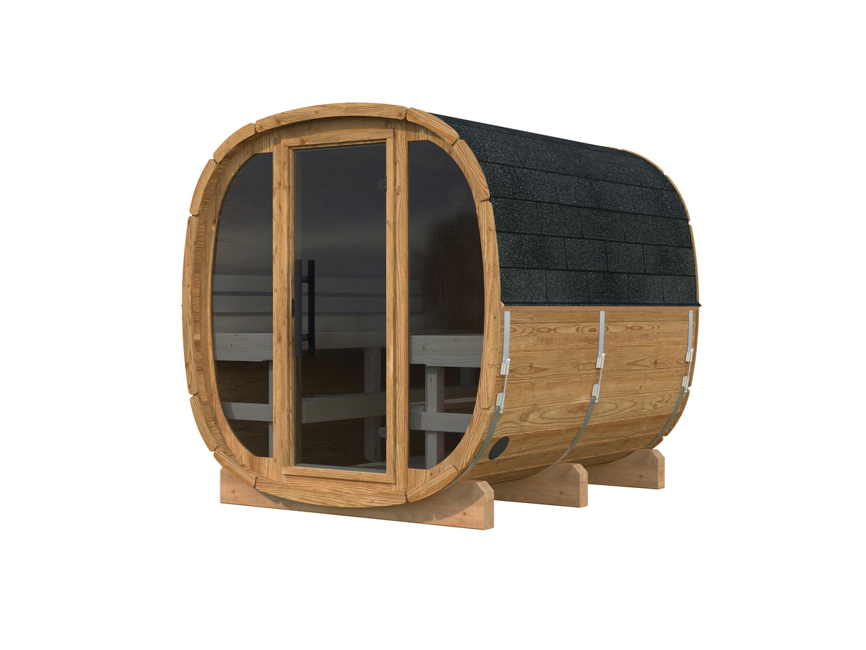 ASTRA Thermo L Glass (2x2,2m|2m2|42mm) Thermowood Cubic Outdoor Sauna with Glass Wall