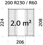 ASTRA L Glass (2x2,2m|2m2|42mm) Outdoor Cubic Barrel Sauna with Glass Wall
