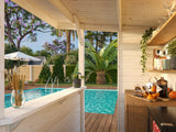 Garden Pool Bar (2x1,5m|2,7m2|19mm) Timber Outdoor Summer Kitchen or an Open Kiosk - Palmako UK