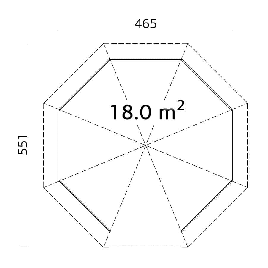 Betty M (18.0m2) Octagonal Wooden Garden Gazebo