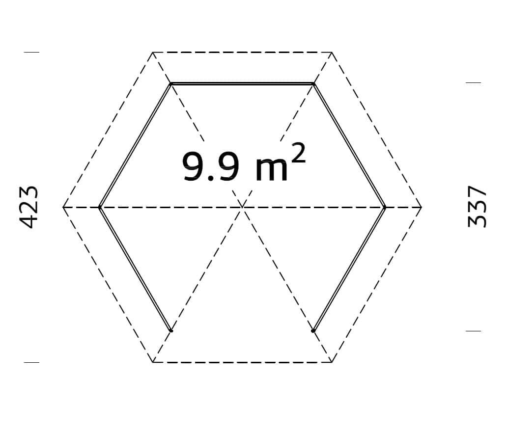 Betty S (9.9m2) Hexagonal Garden Gazebo