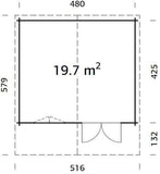 Britta L (5x4.5m | 19.7m2 | 40mm) Swiss Chalet Style Garden Log Cabin - Palmako UK
