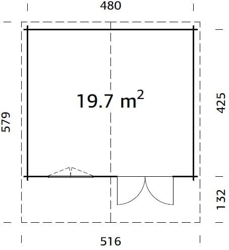 Britta L (5x4.5m | 19.7m2 | 40mm) Swiss Chalet Style Garden Log Cabin