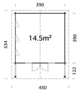 Catherine (14.5m2 | 4.1x4.1m | 44mm) Modern Garden Room with Sliding Shutters