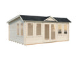 Claudia Low (5.3x3.8m | 19.4m2 | 44mm) Under 2.5m Clockhouse Log Cabin - Palmako UK