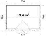 Claudia L (5.5x4m | 19.4m2 | 44mm) Clockhouse Log Cabin