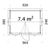 Claudia S (3.2x2.4m | 7.4m2 | 28mm) Compact Clockhouse Garden Room