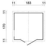 Dani (1,83x1,7m | 3,1m2 | 12mm) Element Shed - Palmako UK