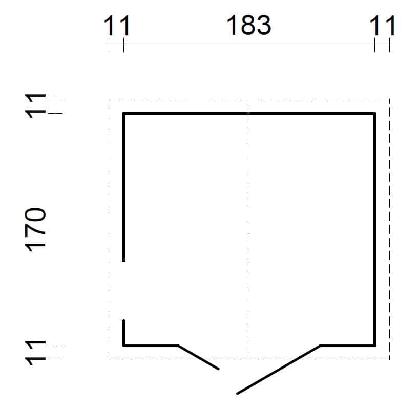 Dani (1,83x1,7m | 3,1m2 | 12mm) Element Shed