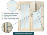 Lisa L (5.5x4m | 19.4m2 | 44mm) Spacious Pent Roof Summer House with Double Doors  (2024 Upgraded Model)