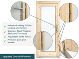 Sanna M+ (6.5x2.5m | 6.8+5.9m2 | 44mm) Modern Garden Sauna with Dressing Room and Canopy