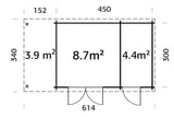 Ella (6.1x3.2m | 13.1+3.9m2 | 28mm) Roof Summer House - Palmako UK