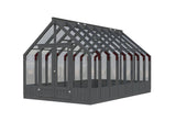 Emilia L (3x4.8m | 13.8m2 | 18mm) Premium Glasshouse (Painted Grey or Pressure Treated) - Palmako UK