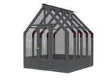 Emilia S (2.4x2.4m | 5.4m2 | 18mm) Compact Premium Greenhouse (Painted Grey or Pressure Treated) - Palmako UK