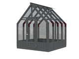 Emilia S (2.4x2.4m | 5.4m2 | 18mm) Compact Premium Greenhouse (Painted Grey or Pressure Treated)