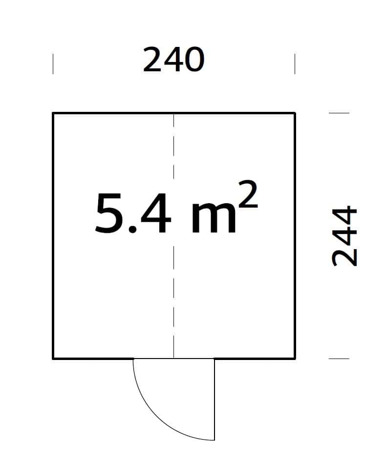 Emilia S (2.4x2.4m | 5.4m2 | 18mm) Compact Premium Greenhouse (Painted Grey or Pressure Treated)