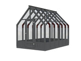 Emilia M (2.4x3.6m | 8.2m2 | 18mm) Modern Greenhouse (Painted Grey or Pressure Treated) - Palmako UK