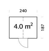 Emilia (2.4x1.9m | 4.0m2 | 18mm) Addon Shed for Emilia Greenhouses