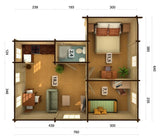 Emily (6.6x7.8m | 39.2m2 | 70mm) Traditional Timber Holiday House