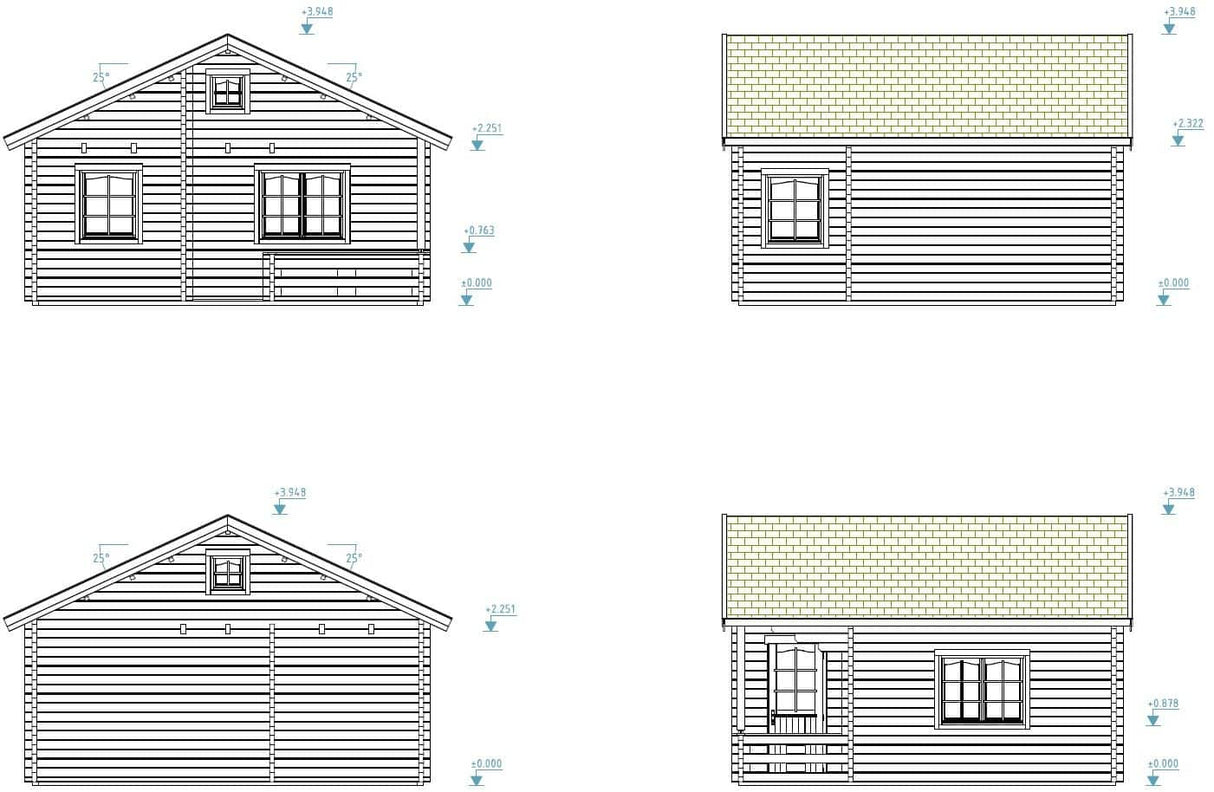 Emily (5.9x5.7m | 40.1+5.2m2 | 70mm) Log Cabin Holiday Chalet