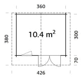 Emma M (3.8x3.2m | 10.4m2 | 34mm) Alpine Style Log Cabin - Palmako UK