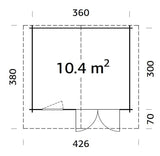 Emma M (3.8x3.2m | 10.4m2 | 34mm) Alpine Style Log Cabin