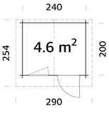 Emma S (2.6x2.2m | 4.6m2 | 28mm) Compact Alpine Style Garden Shed - Palmako UK