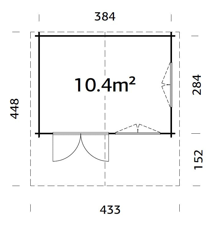 England (4,04x3,04m | 10,3m2 | 40mm) Log Cabin - Palmako UK