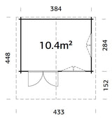 England (4,04x3,04m | 10,3m2 | 40mm) Log Cabin - Palmako UK