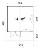 England (4,04x4,04m | 14,1m2 | 40mm) Log Cabin - Palmako UK