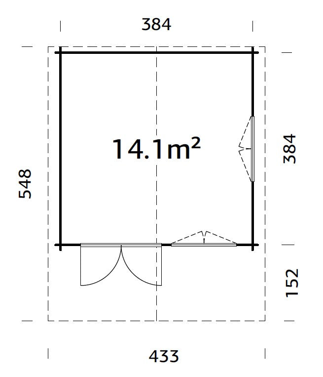 England (4,04x4,04m | 14,1m2 | 40mm) Log Cabin - Palmako UK
