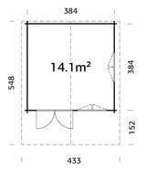 England (4,04x4,04m | 14,1m2 | 40mm) Log Cabin - Palmako UK