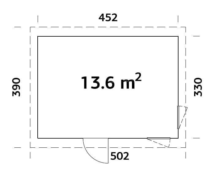 Etta (4.5x3.3m | 13.6m2) Modern Pent Garden Office