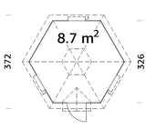 Eva S (8.7m2 | 44mm) Nordic Barbecue Hut