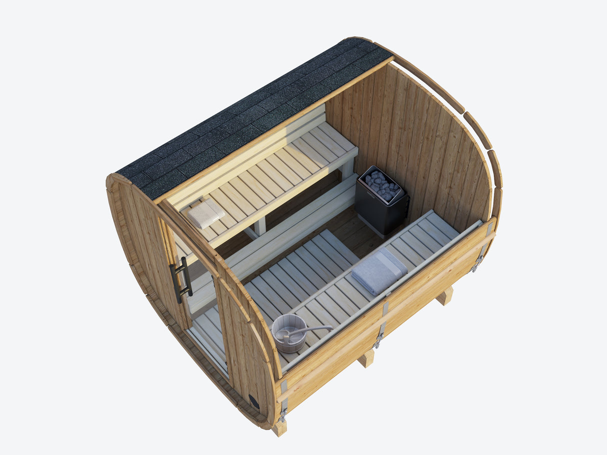 ASTRA Thermo L (2x2,2m|2m2|42mm) Thermowood Cubic Outdoor Sauna