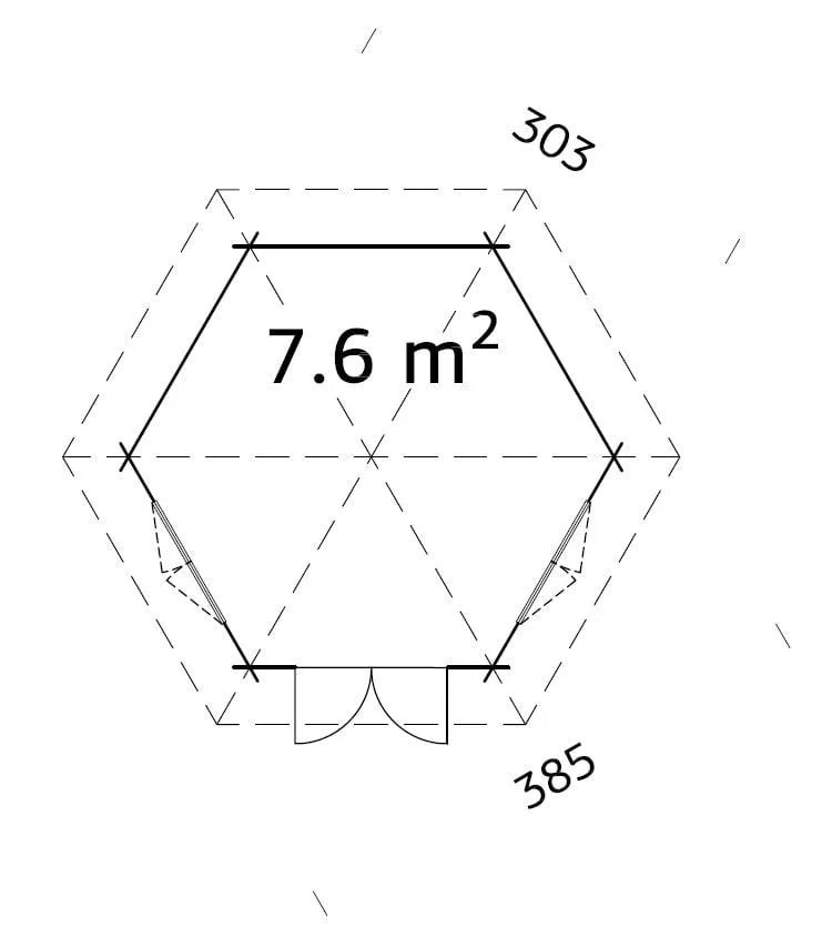 Hanna (3m diameter | 7.6m2 | 34mm) Hexagonal Timber Garden Pavilion