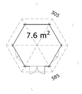 Hanna (3m diameter | 7.6m2 | 34mm) Hexagonal Timber Garden Pavilion