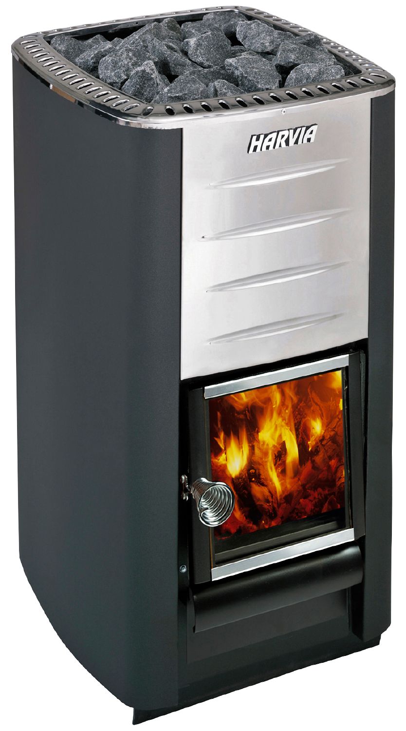 Harvia Sauna Woodburning heater set With Chimney, Extension, Stones and Heat Shields