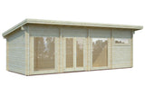 Heidi XL (8.4x3.2m | 22.8m2 | 70mm) Large 2-room All-Season Pent Roof Garden House