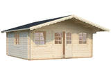 Helena XL (5.3x5.3m | 24.6m2 | 70mm) Double Glazed Traditional Log Cabin with Roof Overhang