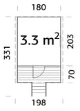 Huck (1.8x2m | 3.3m2 | 16mm) Playhouse - Palmako UK