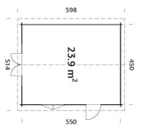 Irene L (4.7x5.7m | 23.9m2 | 44mm) Garden Log Cabin