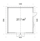 Irene XXL (5.6x5.6m | 27.7m2 | 70mm) Summer House Log Cabin