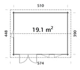 Iris L (5.3x4.1m | 19.1m2 | 44mm) Double Glazed Summer House with Double Doors  (2024 Upgraded Model) - Palmako UK