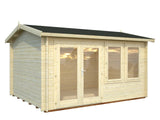 Iris M (4.1x3.2m | 11.1m2 | 44mm) Log Cabin Summer House (2024 Upgraded Model) - Palmako UK