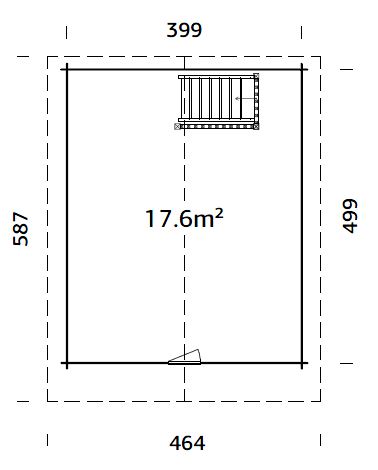 Kendra (4.2x5.2m | 18.4m2 | 70mm) Log House with Loft Space