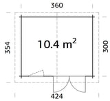 Klara M (3.5x3m | 10.4m2 | 28mm) Compact Garden Log Cabin